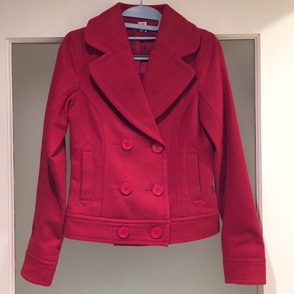 BP Red wool blend pea coat